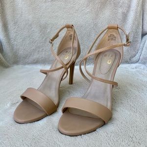 Tan Strappy Heeled Sandals